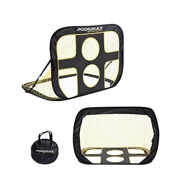 PodiuMax 2 in 1 Pop Up Kids Soccer Goal Indoor/Outdoor Soccer Target