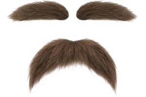 DIY Self Adhesive Fake Mustache Set Fake Beard Material Novelty Mustaches for Costume and Halloween Festival Party