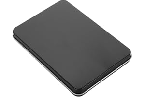 LALAFINA Mini Metal Organizer Game Card Box with Hinged Lid, Small Black Tinplate Storage Case