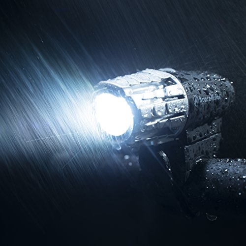 Eagle Eye USB Rechargeable Bike Light Set by Apace - Powerful 300 Lumens LED Bicycle Headlight & Tail Light - Super Bright Front Light & Rear Light for Cycling Safety (Black-Silver, Normal Packaging) - Thumbnail 4