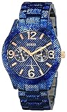 GUESS Women's U0288L1 Dazzling Blue Denim Hi-Shine Sport Watch