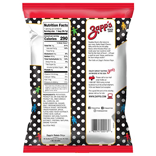 Zappâ€™s New Orleans KettleStyle Potato Chips Voodoo Heat Flavor (2 oz Bags, 25 Count) â