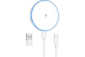 TNDAJI MagSafe Charger 15W Magnetic Wireless Charger Fast Charging Pad Compatible with iPhone 17/16/15/14/13/12 Series & AirPods 3/2/Pro Magnetic MagSafe Charging Pad with Dual Ports