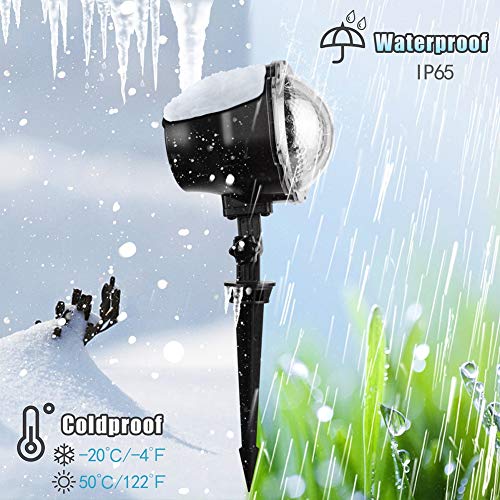WISREMT Christmas Snowflake Projector Lights, Winter Holiday Landscape Motion Remote Control Projector Lights with 16.4ft Power Cable for Indoor Outdoor Holiday Decoration