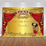 Mocsicka Royal Princess Baby Shower Backdrop Red