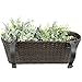 Pacific E-Commerce Hanging Planter for Indoor and Outdoor Use ​|​ Elegant Rectangular Plastic Resin Wicker ​Hanging Basket for Flowers ​and Plant Holder with Hook (Brown) ​- ​17