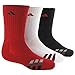 adidas Youth Kids-Boy's/Girl's Cushioned Crew Sock (3-Pair), Power Red/Black White/Power Red Black/Power Red, Medium, (Shoe Size 13C-4Y)