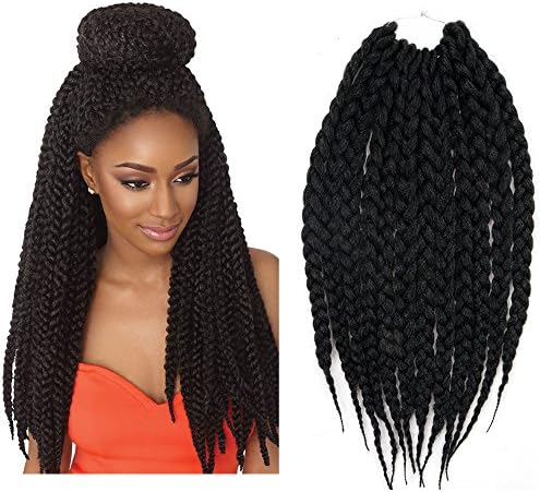 Havana Mambo Twist Synthetic Hair 14" 3X Big Box Crochet Braids Senegalese Twists Braiding Hair Extension （6-Pack）(#1)