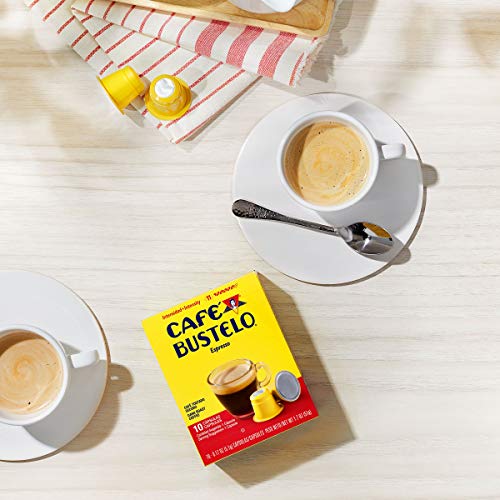 Café Bustelo Espresso Dark Roast Coffee, 10 Count Capsules for Espresso
