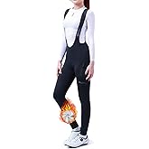 INBIKE 3D Padded Cycling Bib Pants for Women, Thermal Fleece Lined High Waist Road Bike Pants, Biking Bibs Tights with Pocket