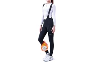 INBIKE 3D Padded Cycling Bib Pants for Women, Thermal Fleece Lined High Waist Road Bike Pants, Biking Bibs Tights with Pocket