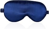 ECHOLLY Sleep Mask 100% Mulberry Silk with Travel Pouch Blue