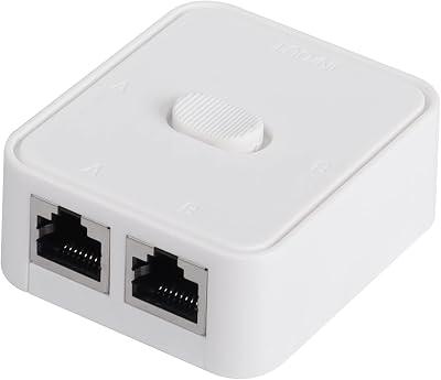 CERRXIAN 2 Port RJ45 Network Switch Splitter Selector Box 100M Plug and Play