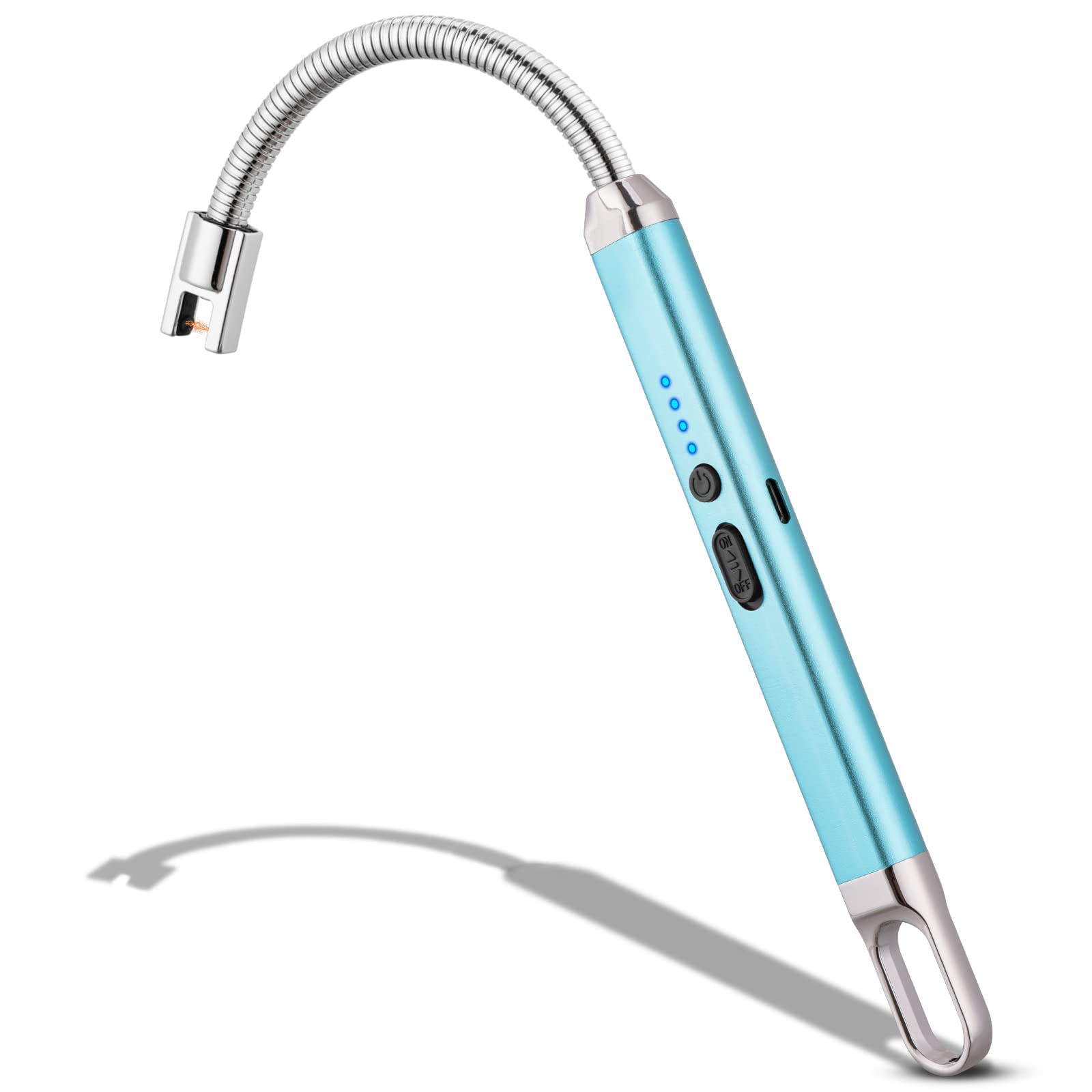 MEIRUBY Electric Candle Lighter with 360° Long Flexible Neck, Christmas Stocking Fillers Women Mom Housewarming Birthday Gifts for Women, USB Arc Rechargeable Windproof Long Lighter for Candle BBQ