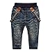 eTree Boys' Girls' Vintage Holes Denim Rompers Belt Suspender Pants Size 2T