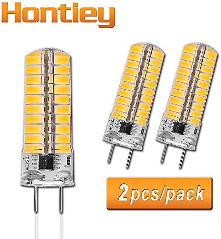 Hontiey AC-110V Base-G8 LED Corn Blub, Dimmable Silicone Crystal Lamp, 80pcs Leds SMD-5730, Mini DIY 4-Watt Pure White 6000K-6500K Light Bulb, Replacement 36W Incandescent, (Pack of 2pieces)