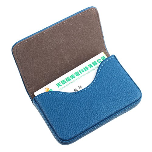 Card Holder, Kemilove Flip Style Leather Business Name Card Wallet / Holder Cards Case with Magnetic Shut (Blue)