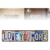 Love You More Wall Decor, Love You More Sign, Vintage LoveYou More Metal Tin Sign, LoveYou More Wall Decor Street, Above Door Wall Decor Retro Street Signs Home (1Pcs)