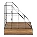 Kate and Laurel Benbrook Metal and Wood Letter Tray Desk Organizer, Rustic Wood and Black
