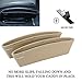 KOBWA [2017 Upgrade] Car Seat Side Drop Catcher Tray, Gap Filler Stop Between Car Seat and Console (Include Sticker), Pocket Organizer Caddy for Wallet/Phone/Coins (PU Leather, Pack of 2, Beige)