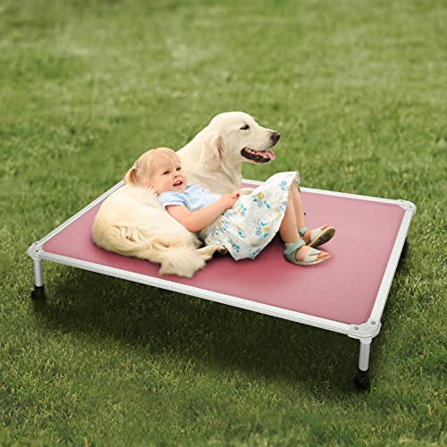 Veehoo Chew Proof Elevated Dog Bed Cooling Raised Pet Cot Silver