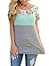 Itsmode Women Summer Short Sleeve Casual Work Tops Blouses Ladies T Shirts Plus Size Green Large