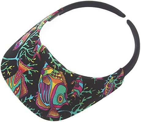 The "Original" No Headache Womens Sun Visor Hat (Tropical Fish Black)