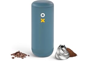 Nuttii Burr Coffee Grinder – Electric, Portable, Small, Quiet Adjustable Mini Conical Burr Coffee Bean Mill, 20 Grind Settings for Espresso, Pour-Over, French Press Moka,for Home Use (Navy Blue)