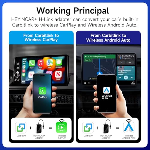 HEYINCAR 2026 Upgraded Wireless CarPlay Adapter for CarbitLink Cars, Wireless Android Auto Adapter, Faster Auto Connect, Plug & Play for Jetour Geely Changan Chery GAC Hongqi 2020+