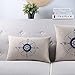 Create For-Life Cotton Linen Decorative Pillowcase Throw Pillow Cushion Cover Sea Compass Rectangle 12