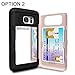 TORU CX PRO Compatible with Samsung Galaxy S7 Case - Protective Dual Layer Wallet with Hidden Card Holder + ID Card Slot Hard Cover & Mirror - Rose Gold