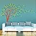 Large Tree Blowing in The Wind Tree Wall Decals Wall Sticker Vinyl Art Kids Rooms Teen Girls Boys Wallpaper Murals Sticker Wall Stickers Nursery Decor Nursery Decals (Brown and Green)