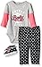 BON BEBE Baby Girls' 3 Piece Pant Set with Soft Sole Sneakers and Bodysuit with Rear Snaps