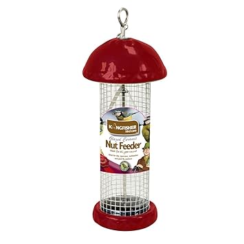 Kingfisher Glazed Ceramic Bird Nut Feeder Amazon Co Uk Garden