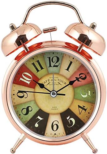 Addic Toki Dokie Cool Black Twin Bell Table Alarm Clock with Night Led Light