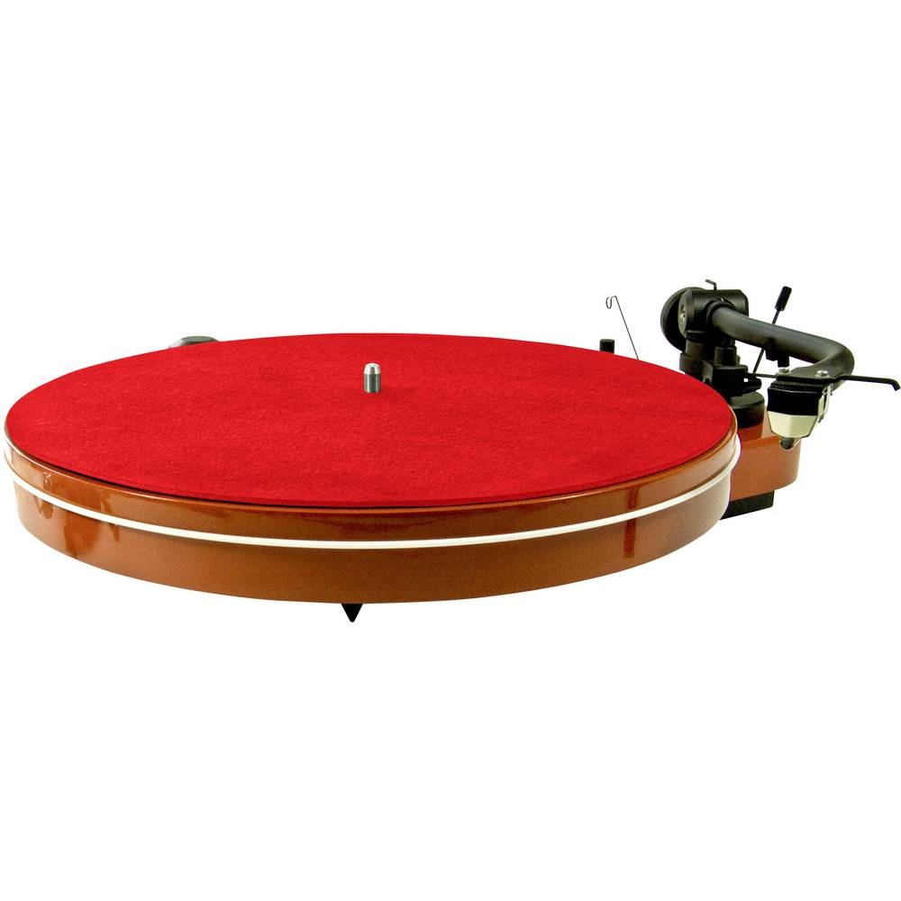 ANALOGIS Pad Mat Six Red Leather Turntable Platter