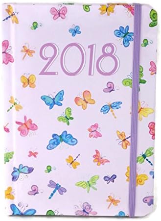 2018 Week at Glance Hard Cover Pocket Calendar Planner A6 (Butterfly)