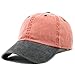 The Hat Depot 100% Cotton Pigment Dyed Low Profile Dad Hat Six Panel Cap (2. Red/Black)