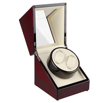 Uhrenbeweger 4 Uhren Watch Winder Batterie für Automatikuhren Holz