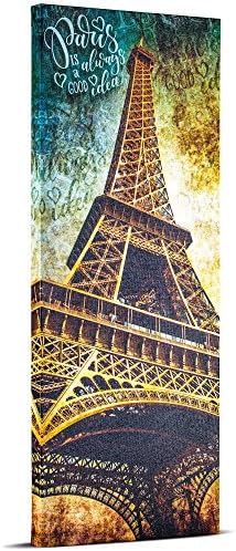 Crystal Art Paris Eiffel Tower Wrapped Photo Print on Canvas Wall Art