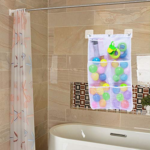 Mobel Wohnen Mesh Pockets Fabric Bath Shower Curtain Liner