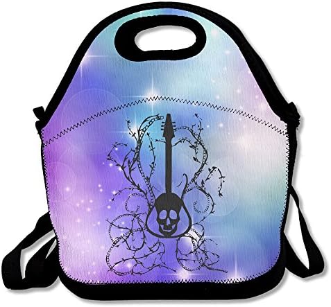 Black Electric Guitar With A Skeleton Cool Adult And Child Lunch Bags