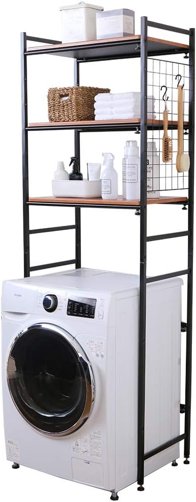Amazon Co Jp アイリスプラザ ランドリーラック 伸縮 ブラック 幅約65 5 92 5 65 92 の洗濯機に対応 Lrp 301 ホーム キッチン