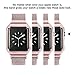 ALNBO Compatible 42mm Watch Band Stainless Steel Mesh Magnetic Replacement Wrist Band with Metal Protective Case for iWatch Series 3 Series 2 Series 1 Rose Gold