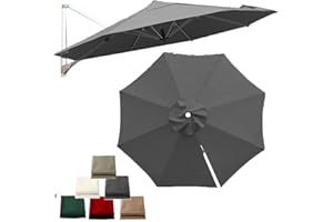 LARAKVEAKV 10ft Cantilever Patio Umbrella Canopy Round Replacement Top Cover for Offset Umbrella 8Rib, UV Protection Garden U