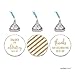 Andaz Press Gold Glitter Print Chocolate Drop Labels Stickers, Thanks for Celebrating with Us Striped, White, 216-Pack, Not Real Glitter, for Kisses Party Favors