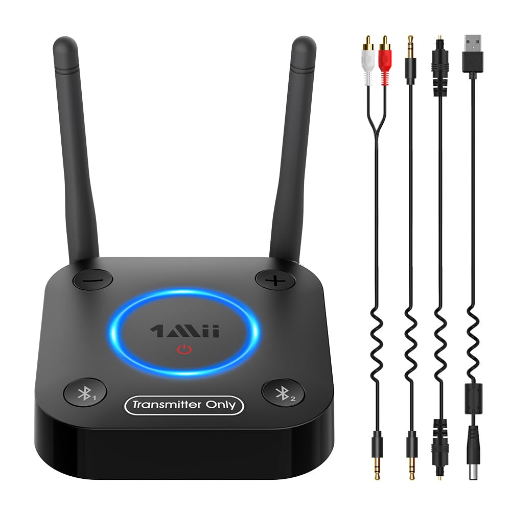 Photo 1 of 1Mii B06TX Bluetooth 5.2 Transmitter for TV to Wireless Headphone/Speaker, Bluetooth Adapter for TV w/Volume Control, AUX/RCA/Optical/Coaxial Audio Inputs, Plug n Play, aptX Low Latency & HD