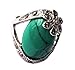 CA Cafa Flower Style Green Synthetic-Turquoise Fashion Women's Ring Jewelry