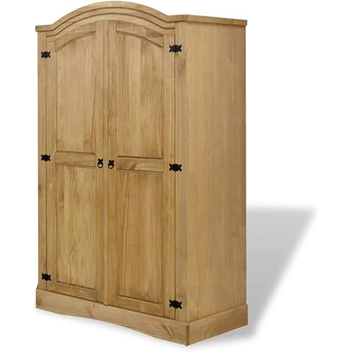 vidaXL Wardrobe Mexican Pine Corona Range w/ 2 Doors Organizer Closet Cabinet