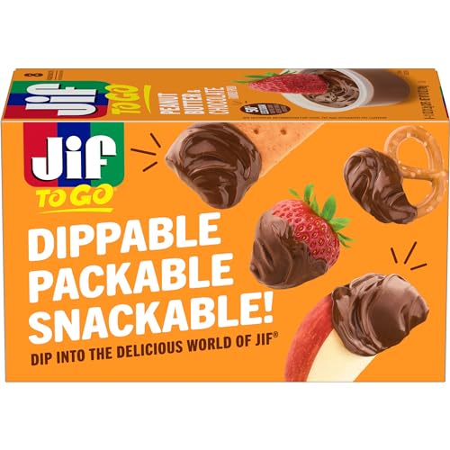 JIF TO GO PEANUT BUTTER & CHOCOLATE FLAVORED SPREAD, 8 SINGLE-SERVE CUPS, 1.1 OZ. EACH